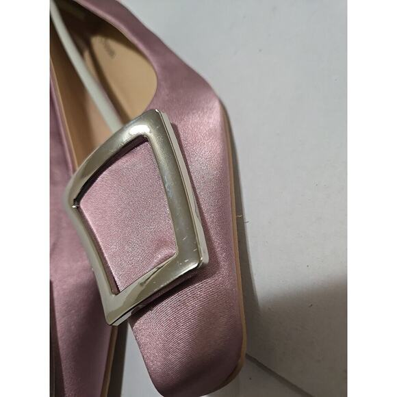 Metal Buckle Satin Low Heel (Lucia) C.Paravano Purple size W 9 - 9.5 - Picture 12 of 16
